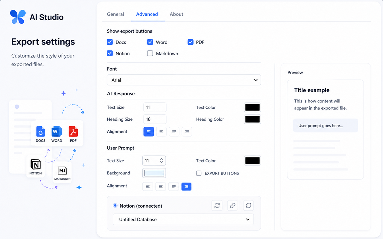 Advanced Export Settings