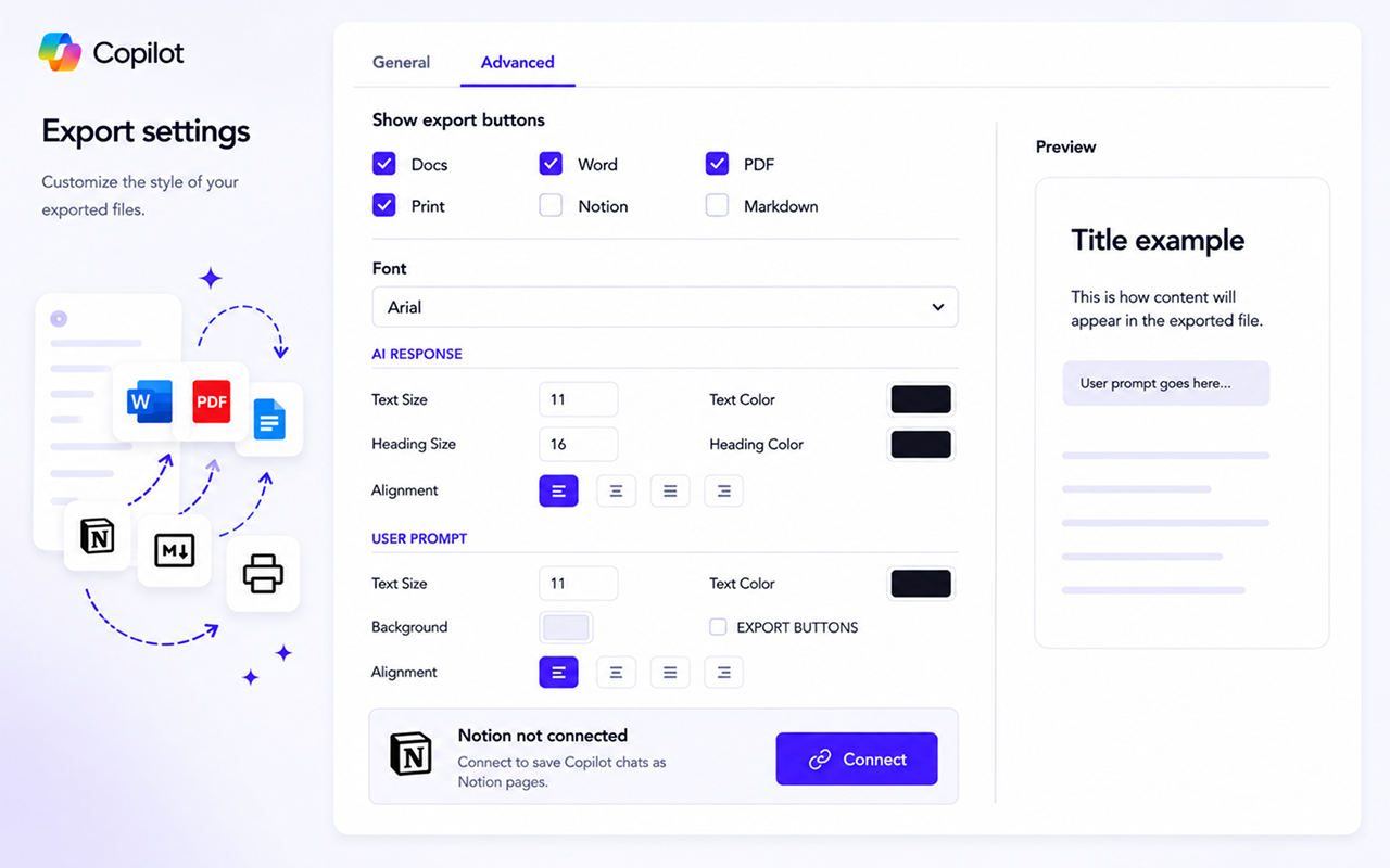 Export Settings
