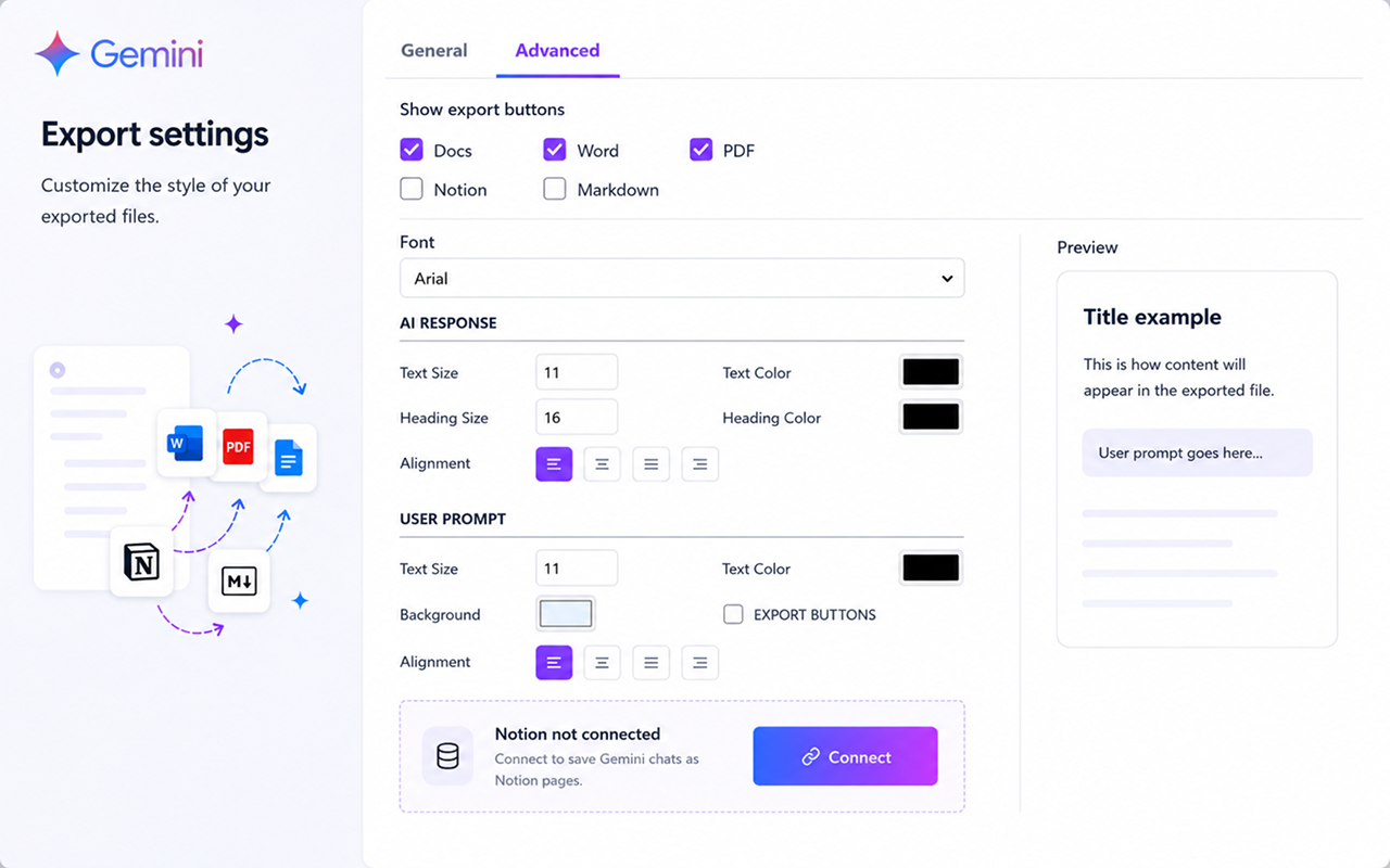 Advanced Export Settings