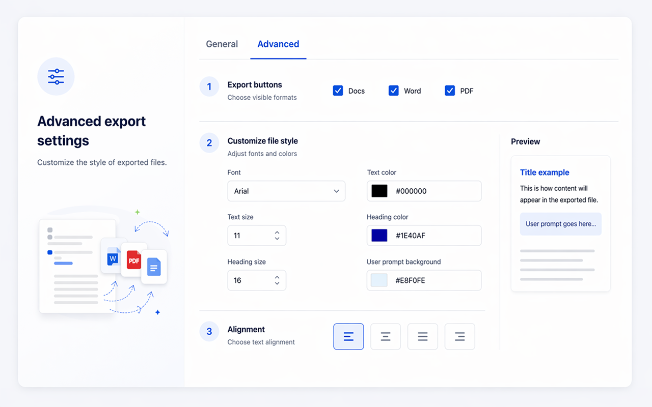 Advanced Export Settings