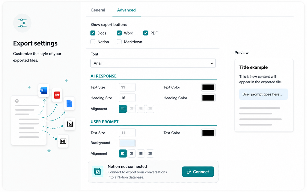 Export Settings